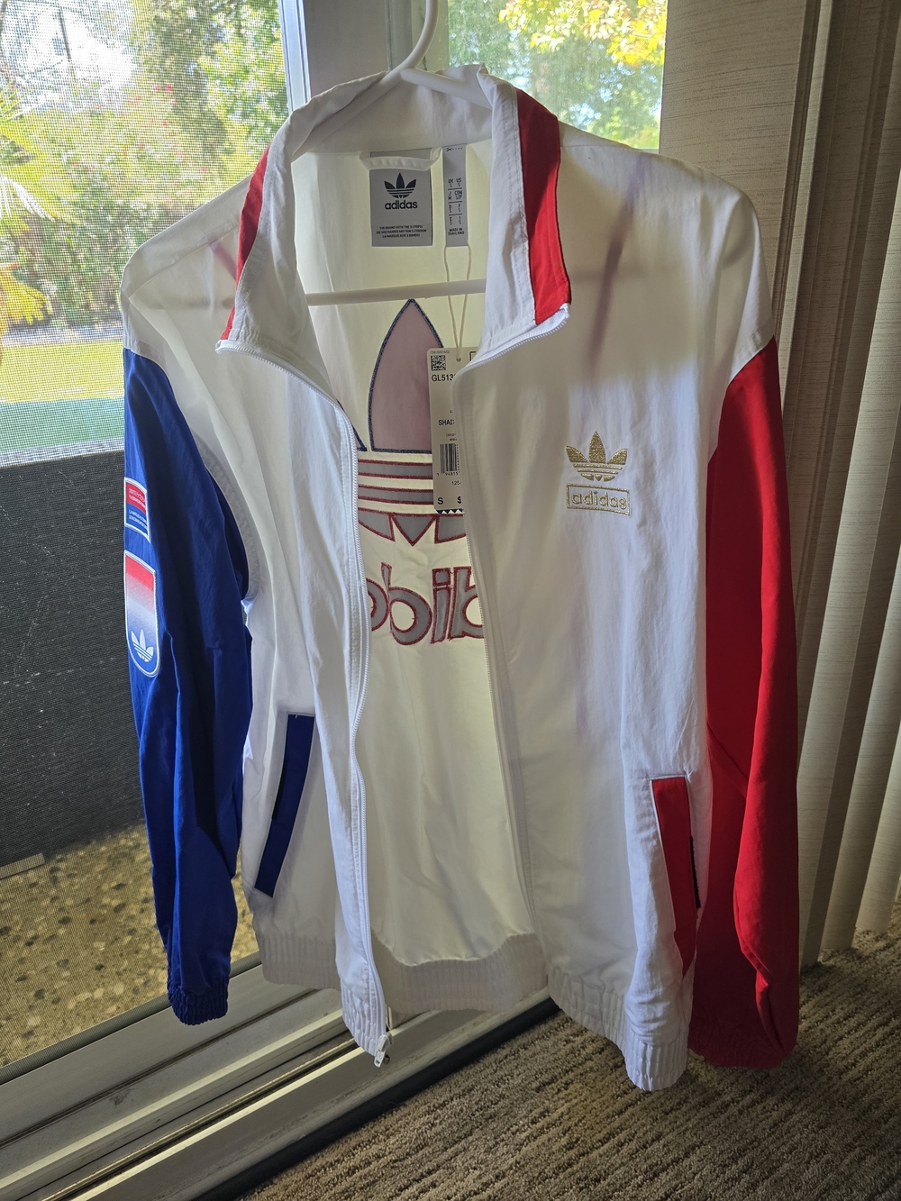 Adidas Men’s White/Red/Blue Retro Track Jacket